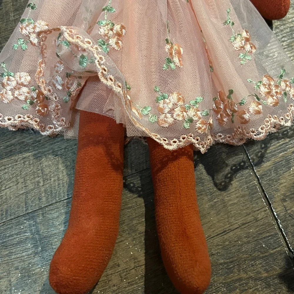 Ganz 15 inch Blossom And Bows Fox‎ with Peach Dress Stuffed Animal Toy